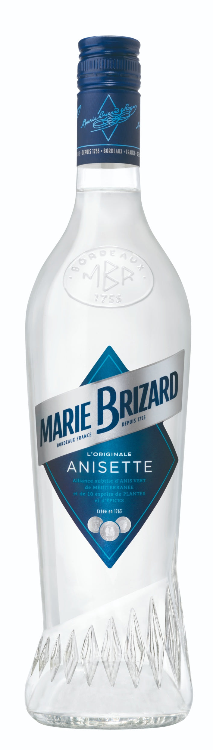Vintage Marie Brizard Anisette Liqueur Miniature Bottle 1/10 Pint France  Empty