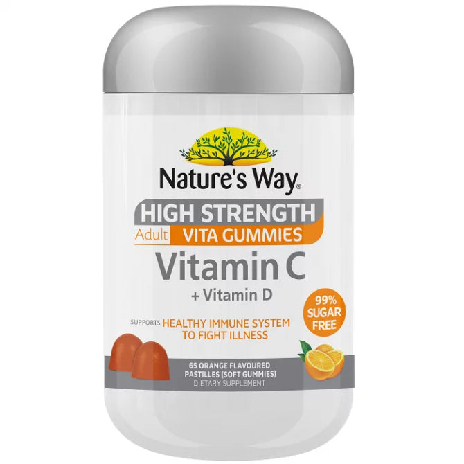 Nature's Way High Strength Adult Gummies Vitamin C + Vitamin D (65 gummies)