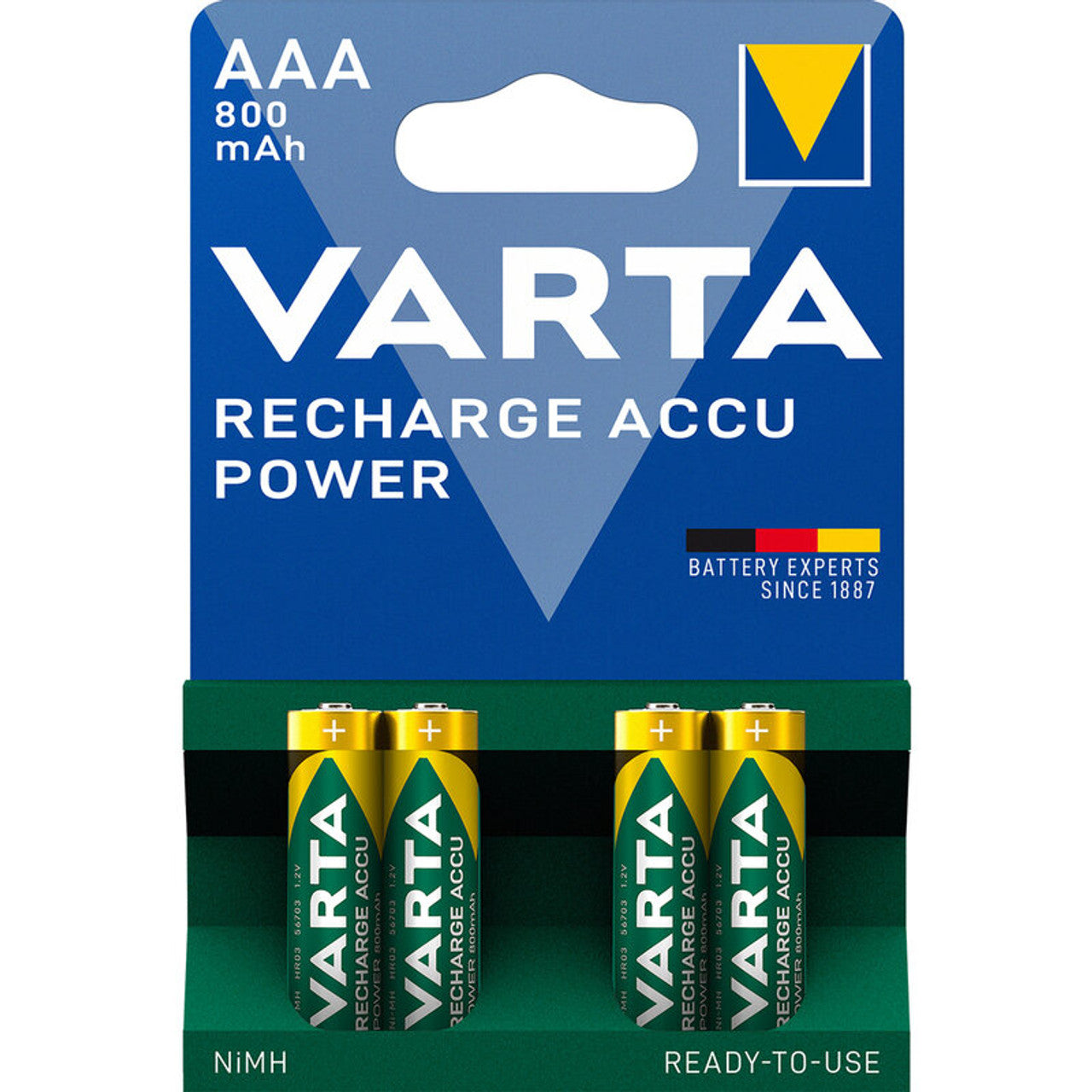 Varta Rechargeable Recycled batteries (4 batteries - AAA 800 mAh)