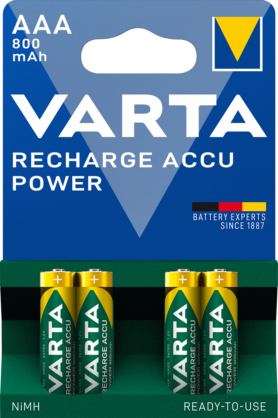 Varta Rechargeable Power Ready to Use - (4 batteries AAA - 800mAh)