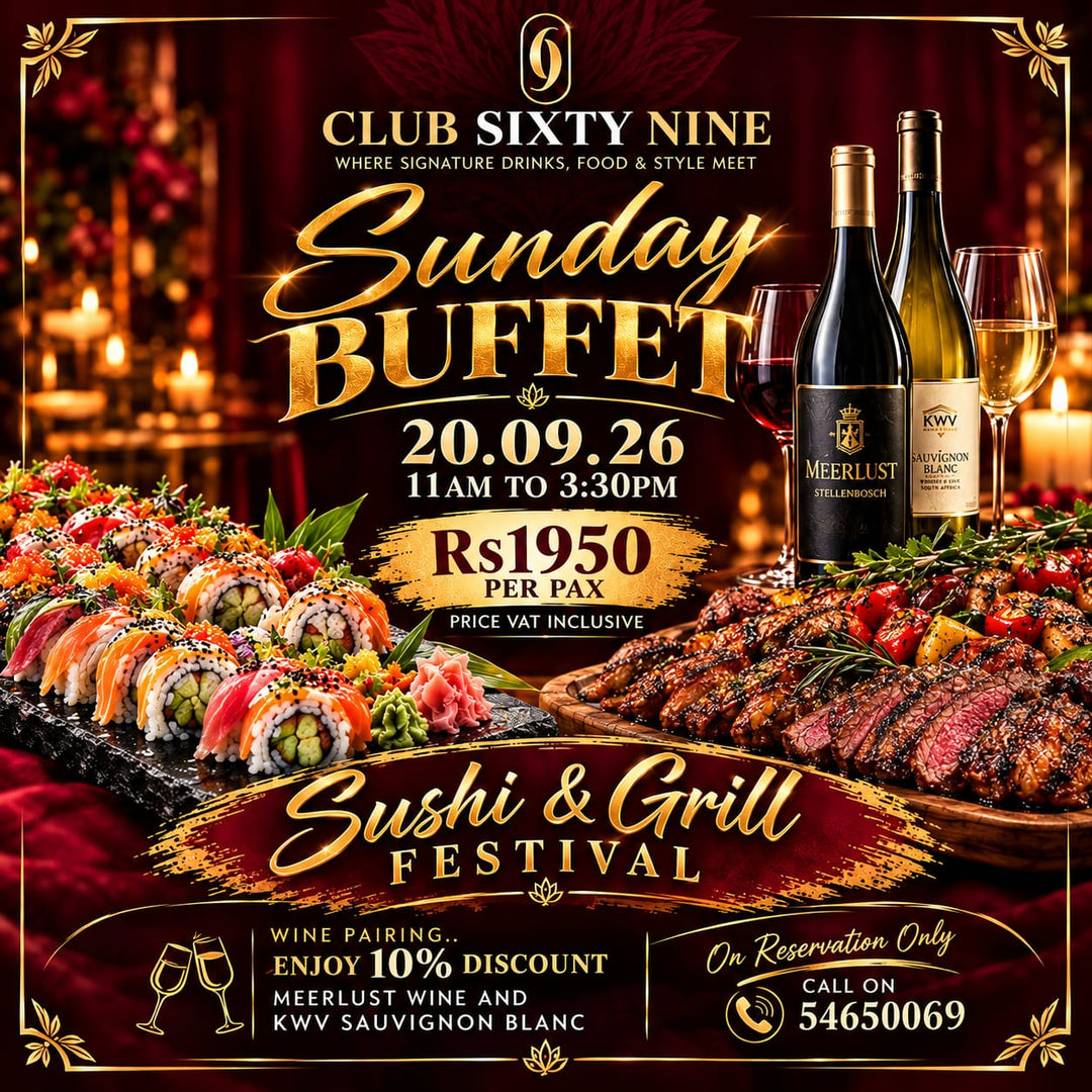 Sunday Buffet – Sushi & Grill Festival at Club Sixty Nine
