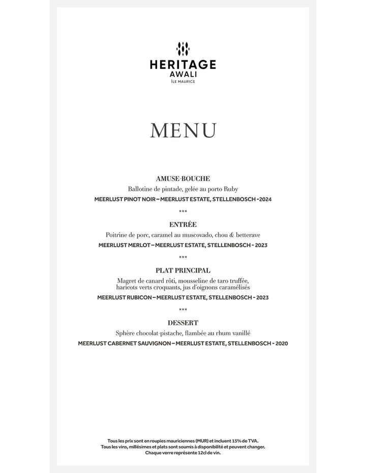 Meerlust Wine Dinner
