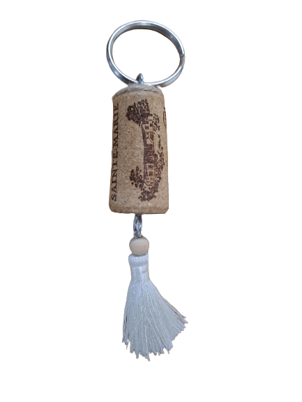 Cork Key Ring - White