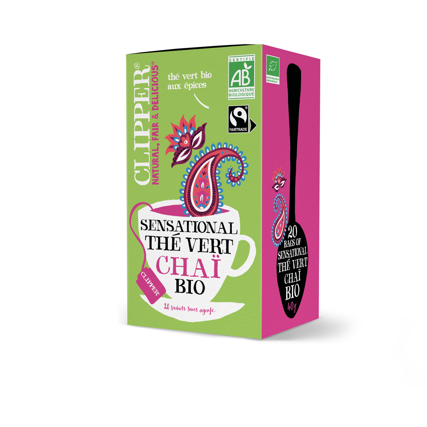 Clipper Sensational Thé Vert Chai Bio 40g