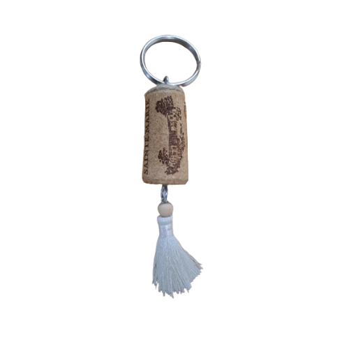 Cork Key Ring - White