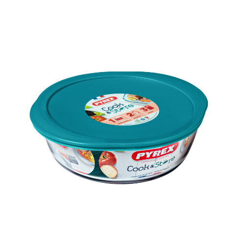 Pyrex Cook and Store - Round Dish With Plastic Lid 1L - 20cm