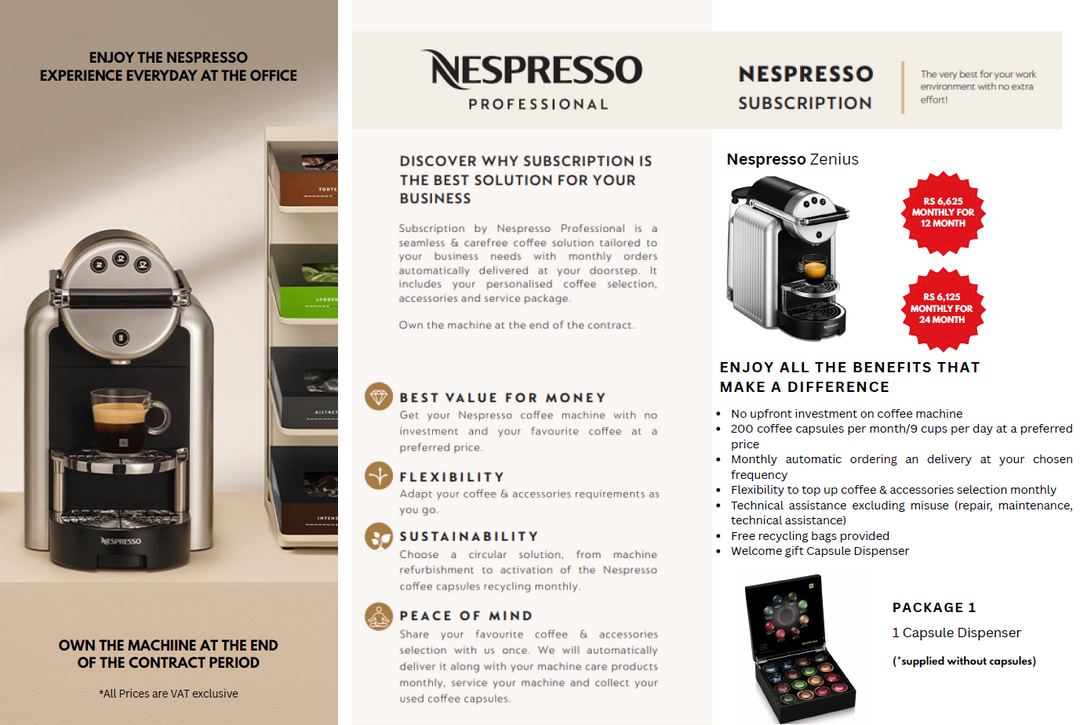 Nespresso Professional Zenius Subscription 1 Year