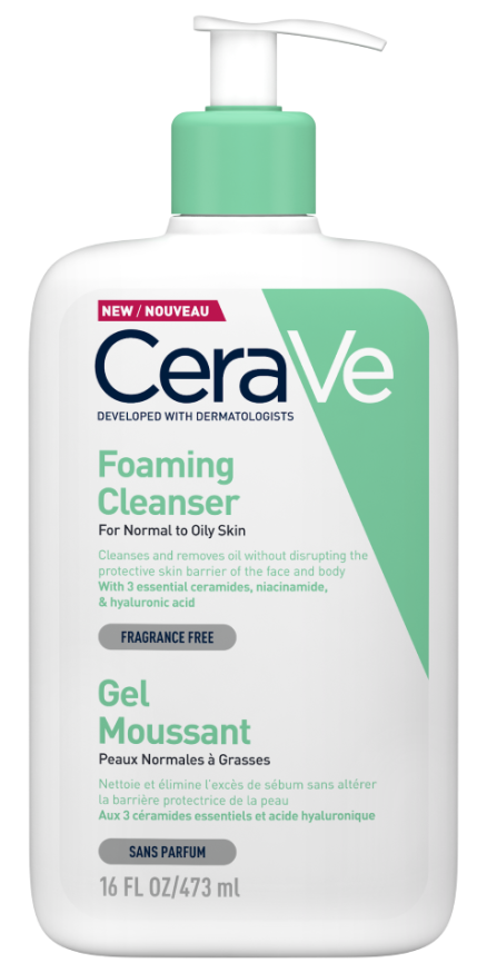 Cerave Gel Moussant Peaux Normales A Grasses Pompe 473ml