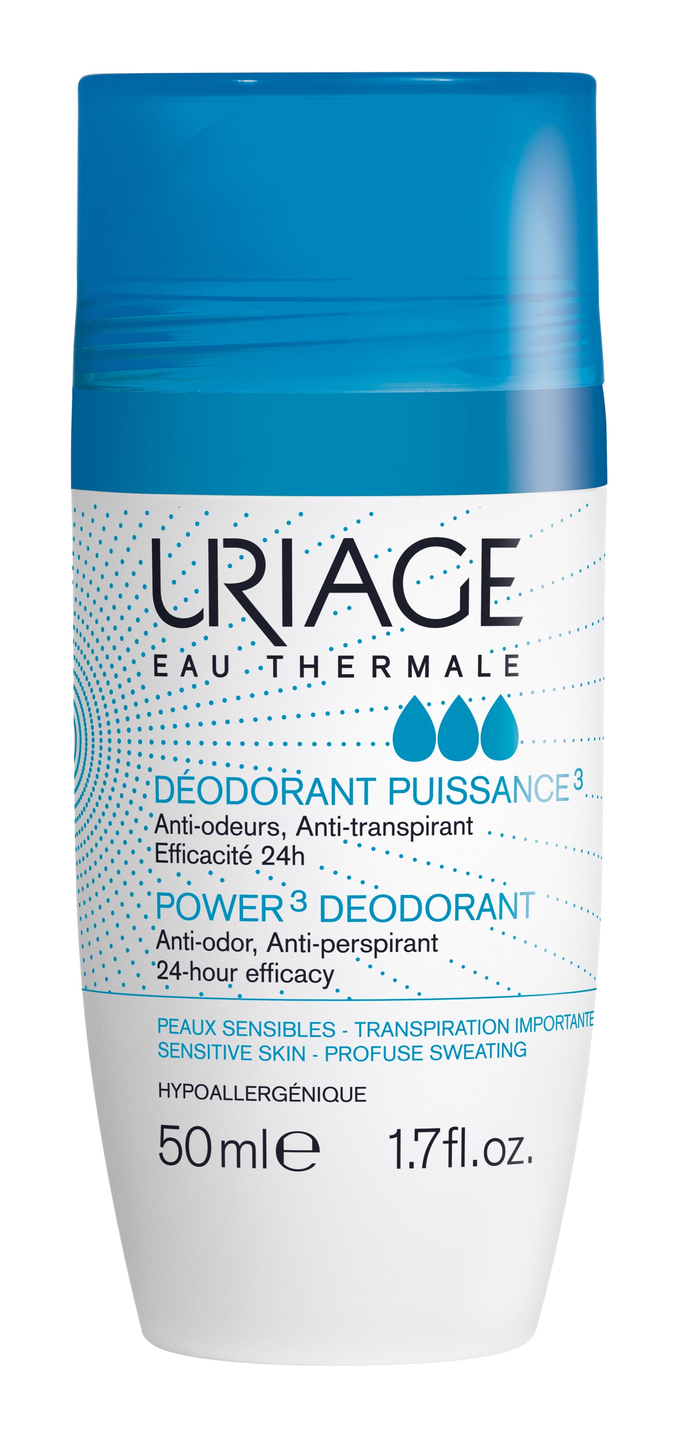Uriage - Déodorant Puissance 3 - Roll-On 50 Ml