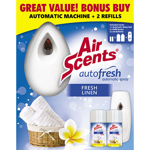 Air Scents Fresh Linen Automatic Spray Kit with 2 Refills 2 x 250ml