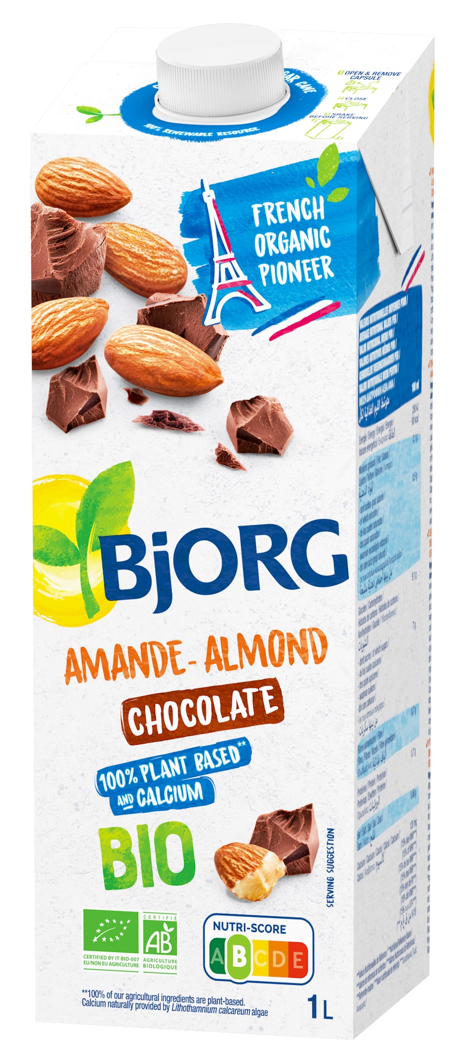 Bjorg Lait Vegetal Amande Chocolat 1L (Best Before: 13.05.2024)