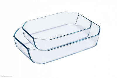 Pyrex Rectangle Roaster (33x22x7 + 30x20x7) 2-pieces