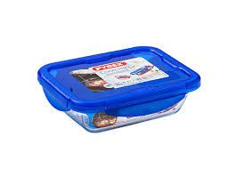 Pyrex Cook and Go Small Rectangle Dish With Plastic Lid 800ml (20X15cm)
