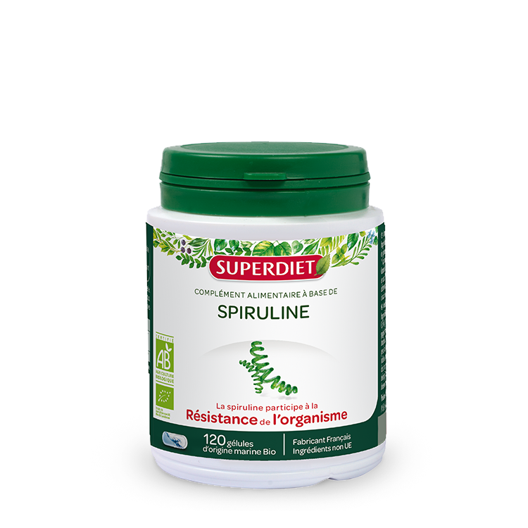 Superdiet Spiruline Bio Ecocert 120 Gelules