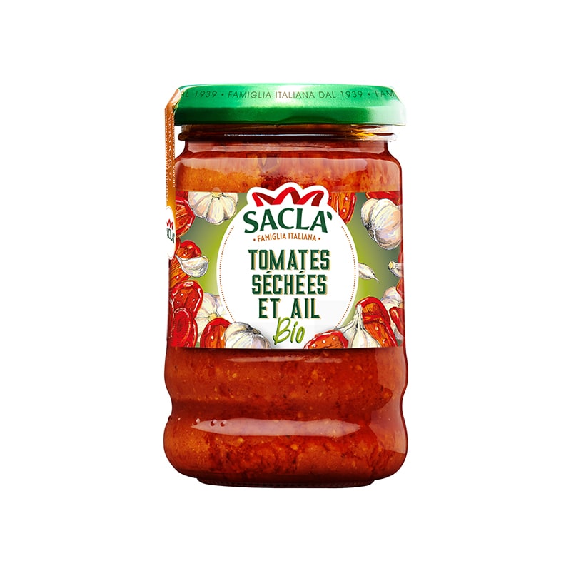 Sacla Tomates Séchées et Ail Bio 190g