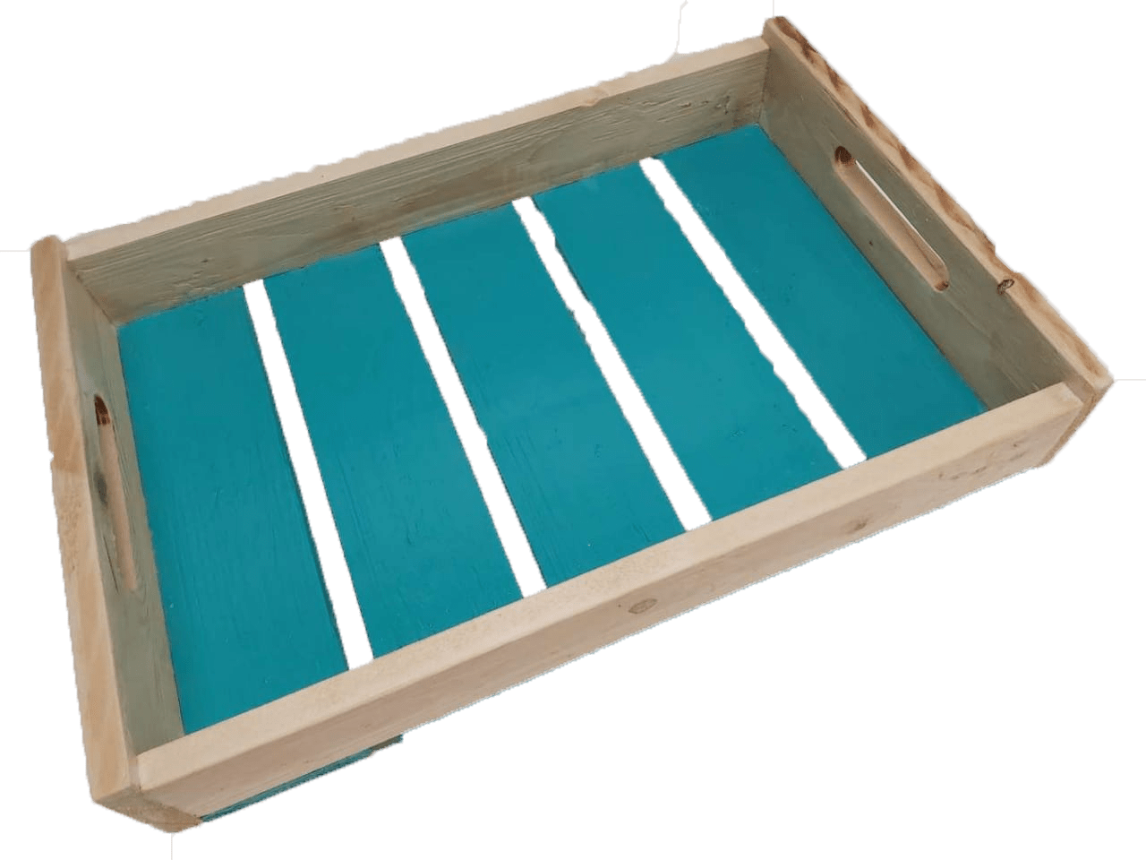 Recycled Wood Tray - Turquoise