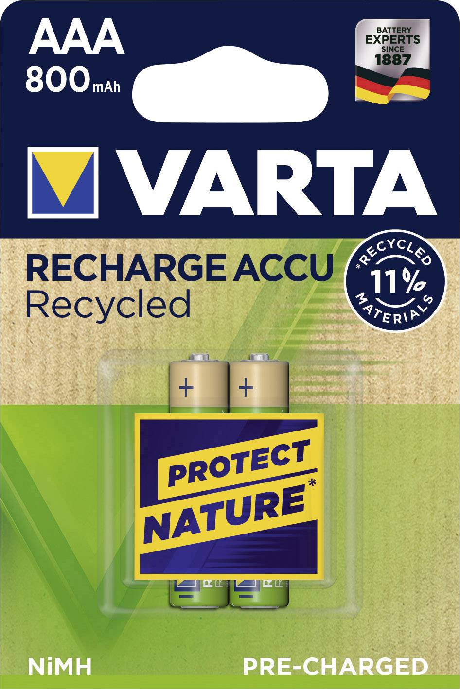 Varta Recycled rechargeable Accu (800mAh) AAAX2